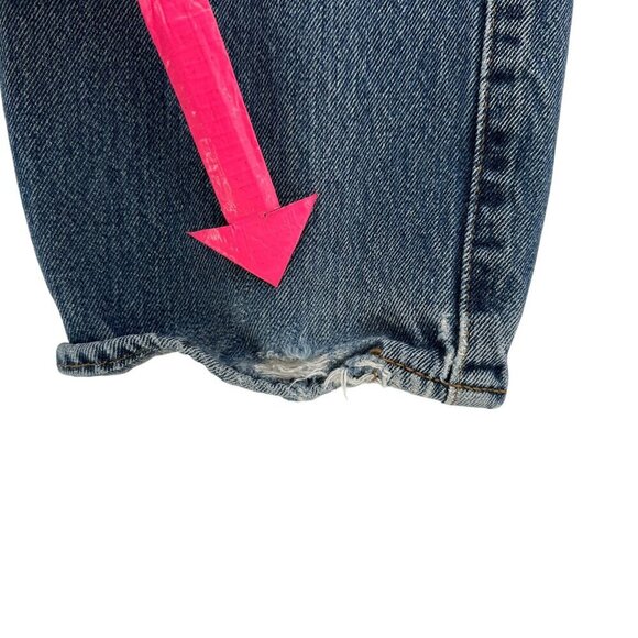 Vintage Levi's 501 Button Fly Distressed Denim Straight Leg Jeans Mens 36X30 - Picture 10 of 16